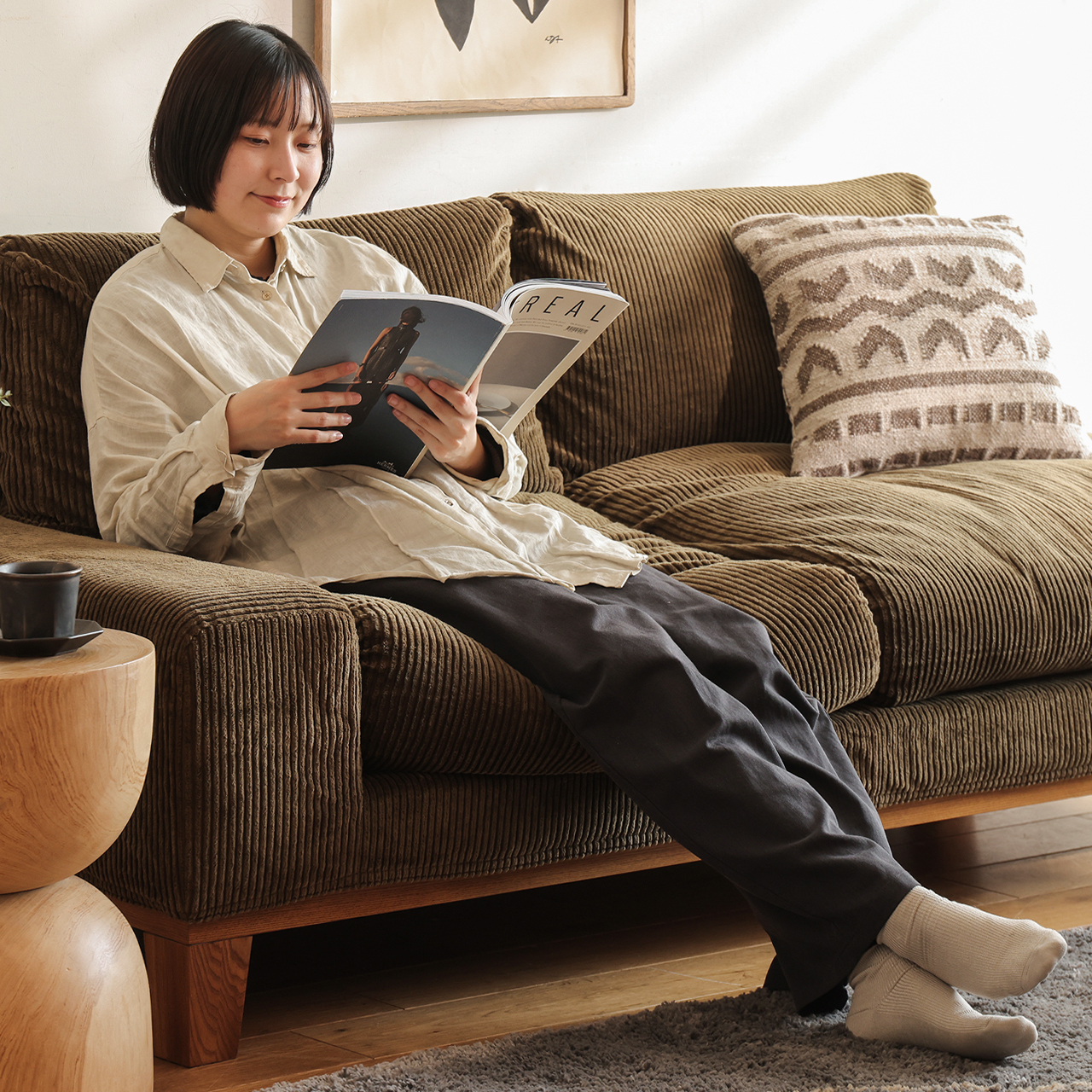 3人掛けソファー folk／BR ｜家具・インテリア通販 Re:CENO(リセノ)