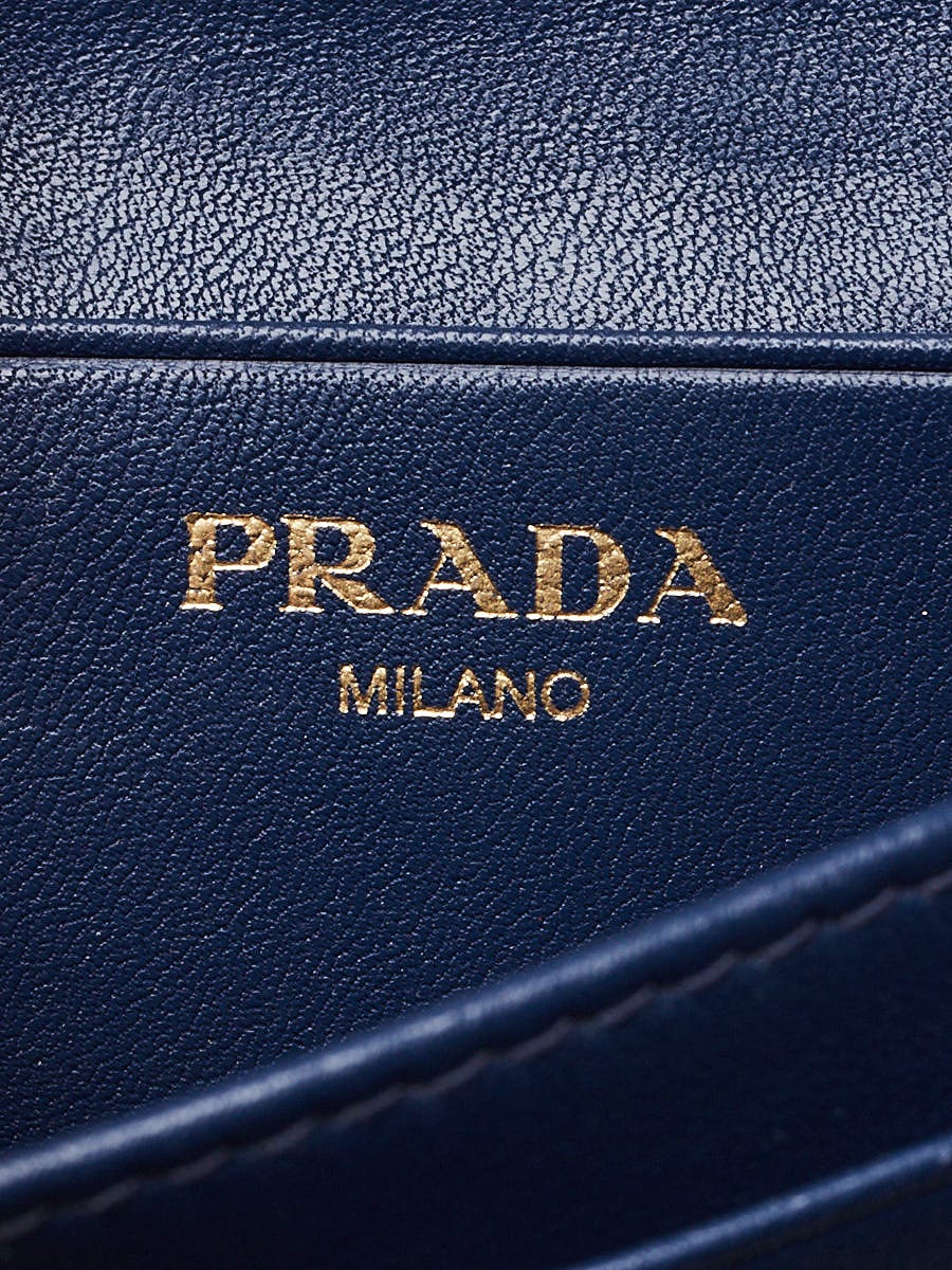 Prada Bluette Vitello Move Leather Logo Card Case 1MC122 | Yoogi's