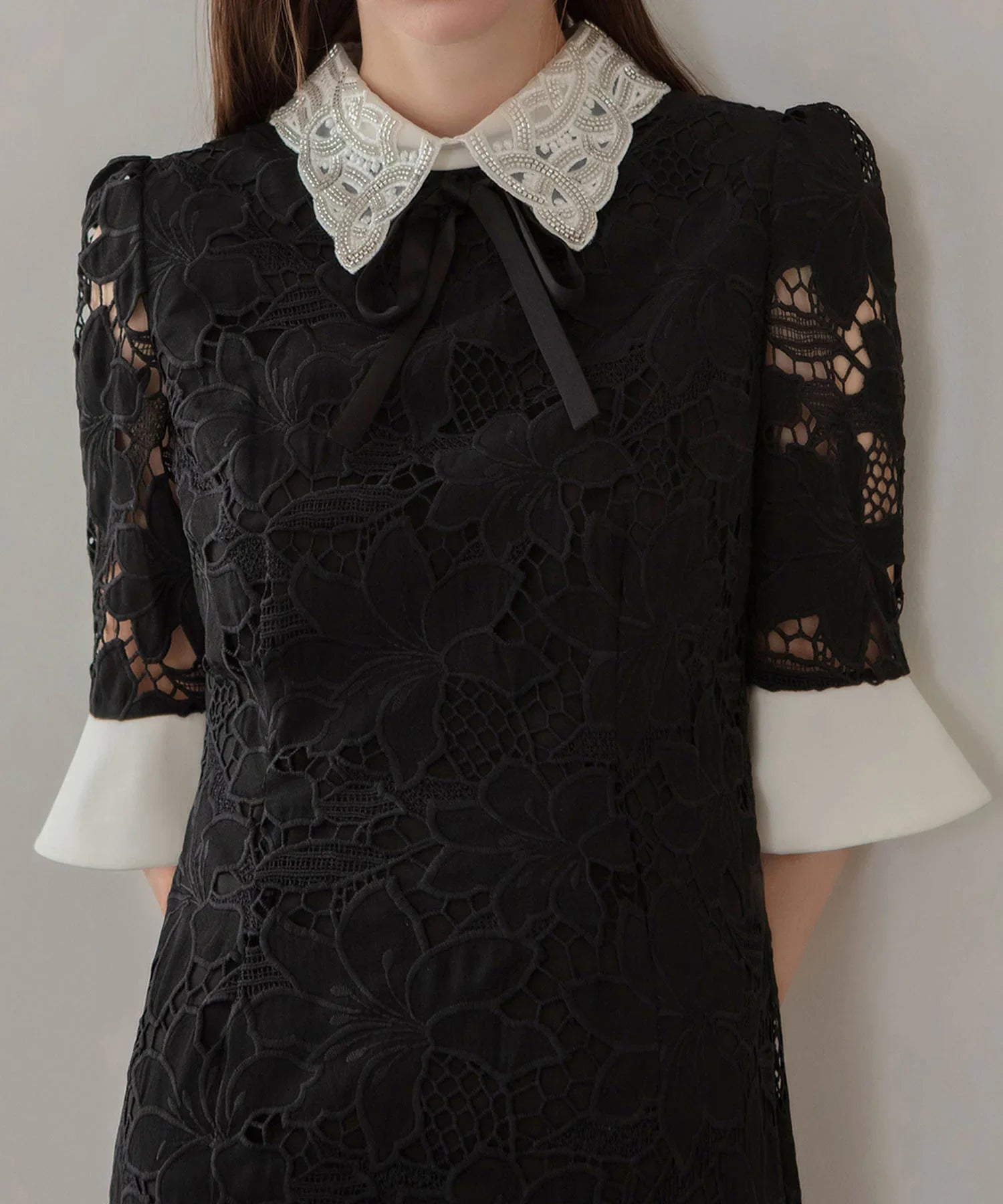 当日発送】パールカラーボウタイフラワーレースフィッシュテール