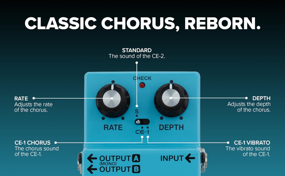 Amazon.com: BOSS CE-2W Chorus | Premium Waza Craft Guitar Effect