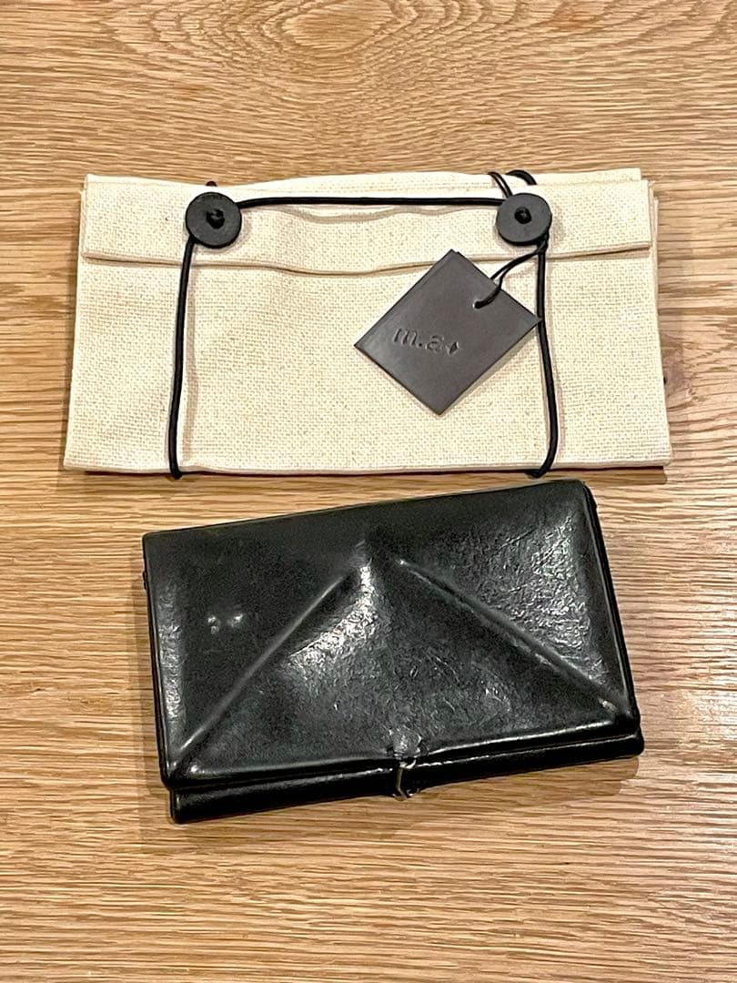m.a+ エムエークロス W9 折り紙ウォレット 財布 BK DOUBLE small removable card holder wallet | m.a+(エムエークロス