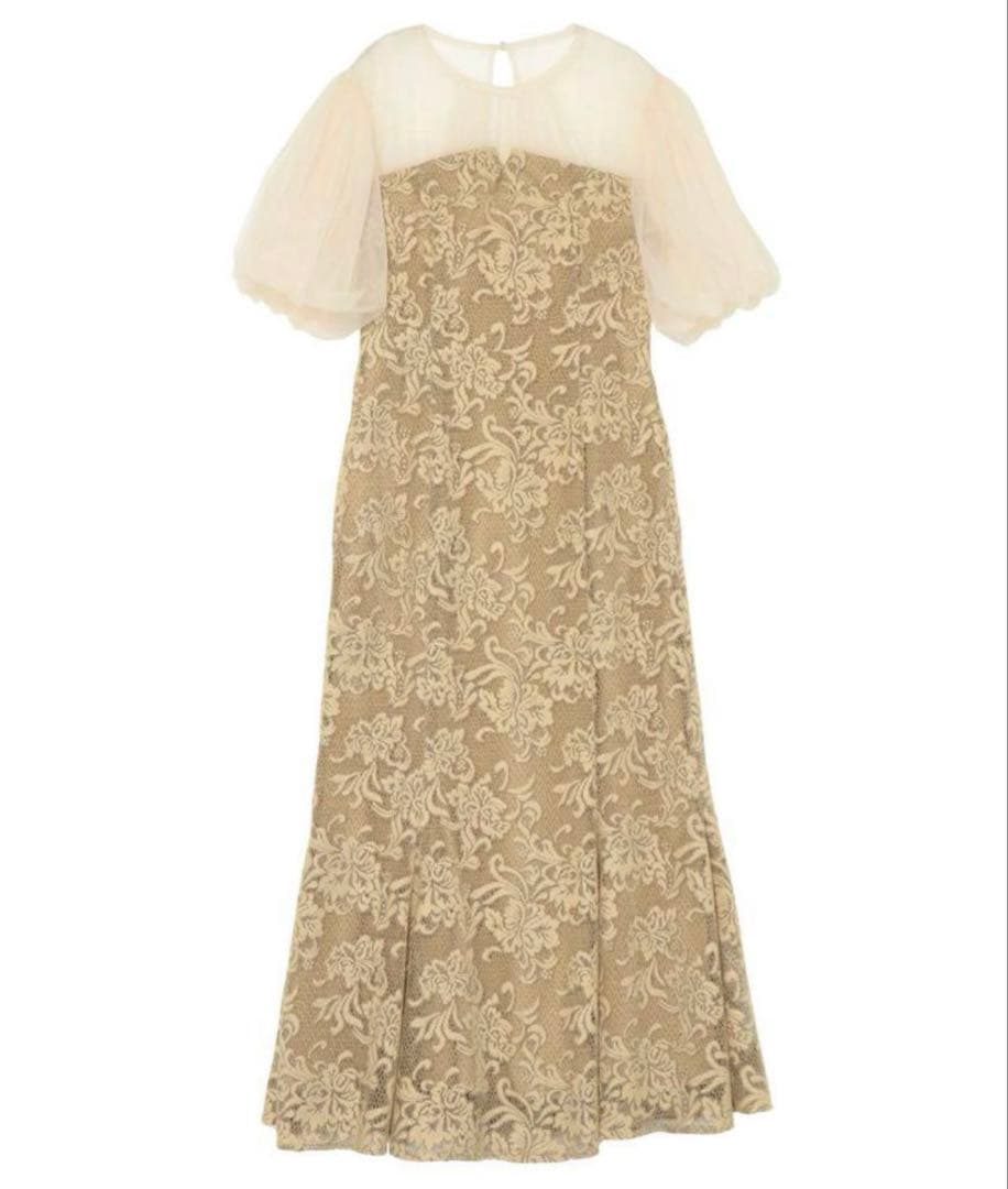 LAGUNAMOON ラグナムーン ドレス　フラワージャガードレースワンピース LADYフラワージャガードレースワンピース｜ラグナムーン（LAGUNAMOON